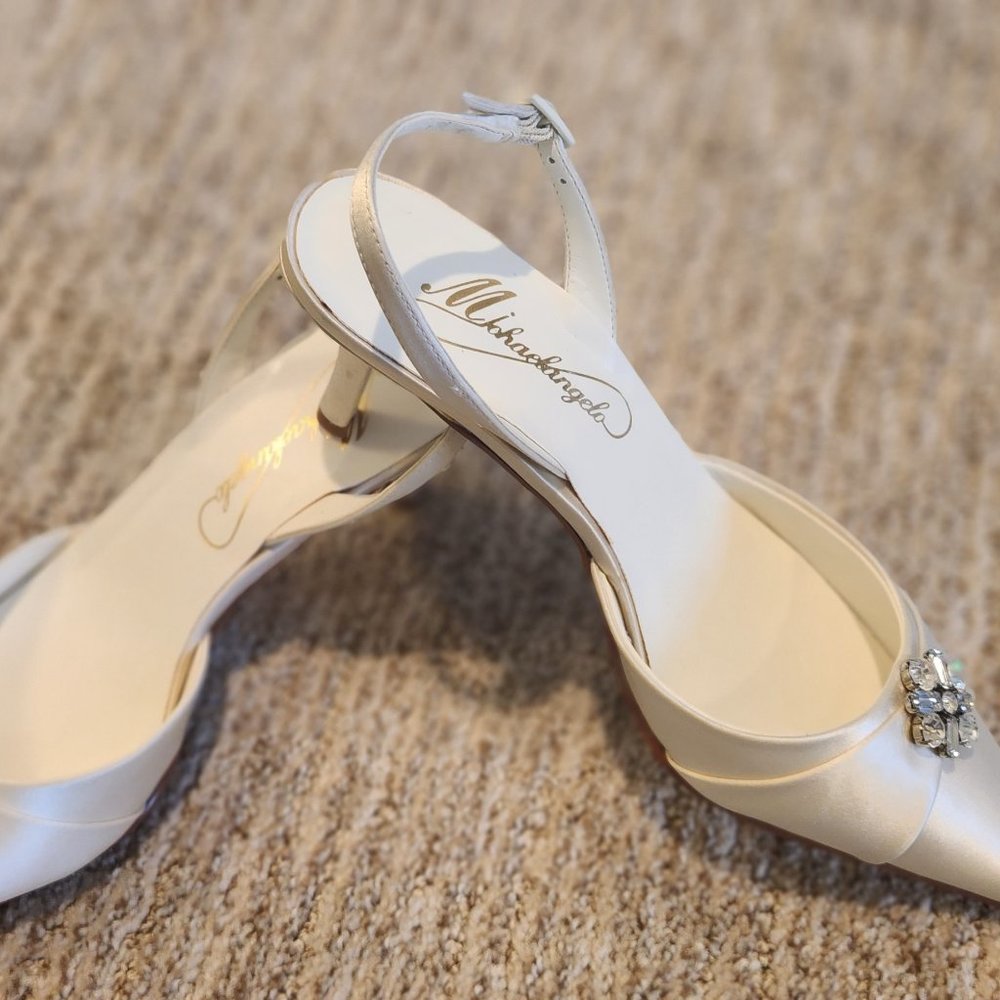 Michaelangelo - Womens Ivory Bridal Satin Shoe - New - Picture 3 of 12